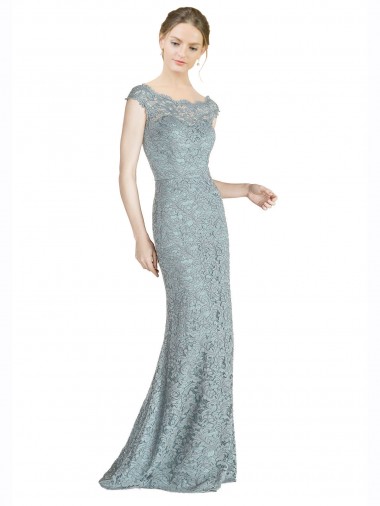 Sirène Épaule Dénudée Dentelle Longue Robes demoiselle d'honneur / Robes de bal Pas Cher