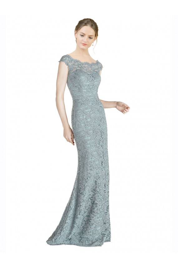 Sirène Épaule Dénudée Dentelle Longue Robes demoiselle d'honneur / Robes de bal Pas Cher