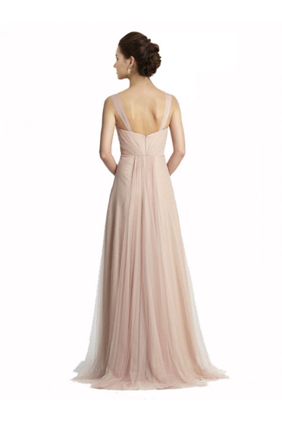 Trapèze Col Carré Tulle Longue Robes demoiselle d'honneur Pas Cher
