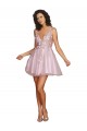 Trapèze Col V Courte Tulle Courte Robes demoiselle d'honneur / Robes de cocktail Pas Cher