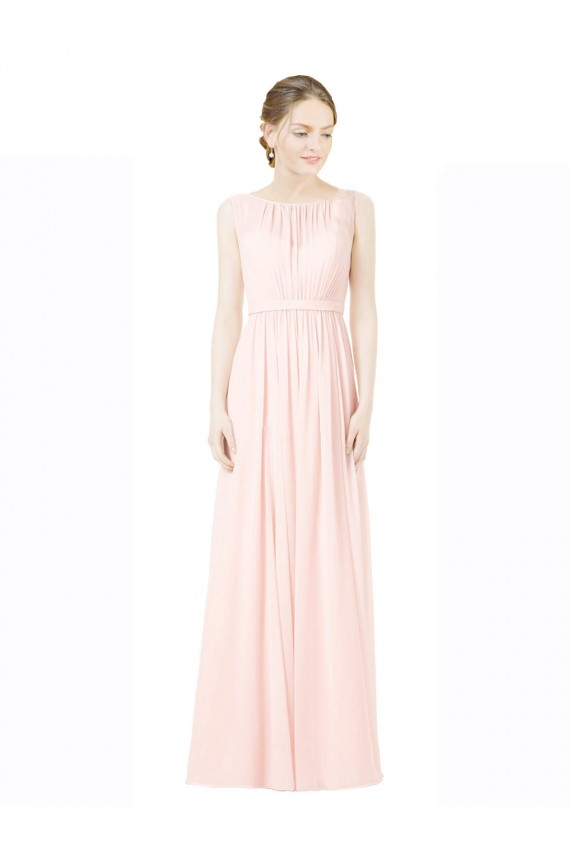 Trapèze Jewel Mousseline Longue Robes demoiselle d'honneur Pas Cher