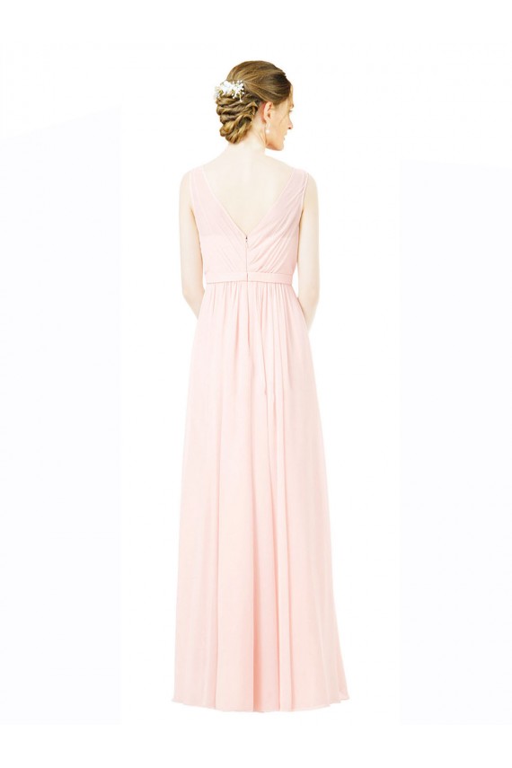 Trapèze Jewel Mousseline Longue Robes demoiselle d'honneur Pas Cher