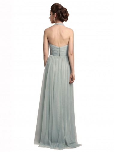Trapèze Licou Tulle Longue Robes demoiselle d'honneur