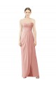 Trapèze Sans bretelle Mousseline Longue Asymétrique Robes demoiselle d'honneur Pas Cher