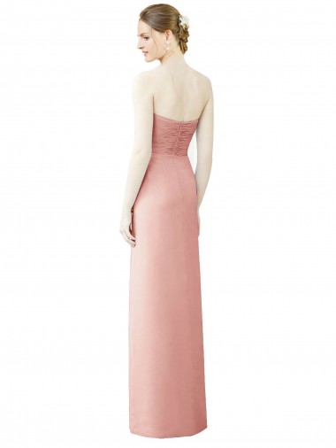 Trapèze Sans bretelle Mousseline Longue Asymétrique Robes demoiselle d'honneur