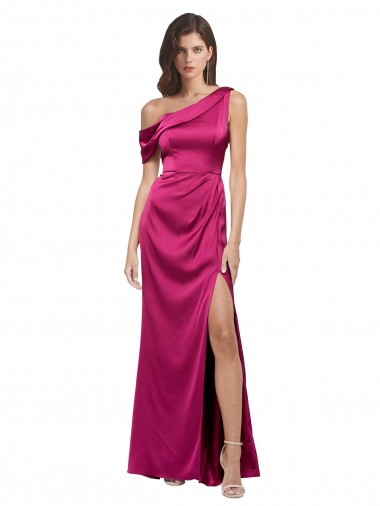 Trapèze Satiné Stretch Longue Formelles Robes demoiselle d'honneur / Robes de soirée / Robes de bal Pas Cher