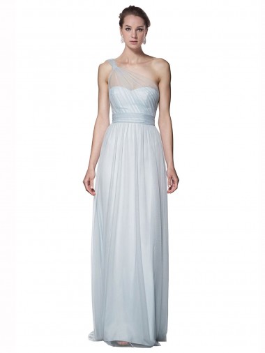 Trapèze Tulle Longue Robes demoiselle d'honneur Pas Cher