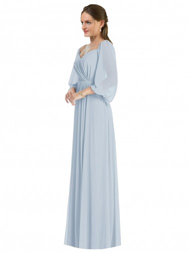 Trapèze Épaule Dénudée Mousseline Longue Formelles Robes demoiselle d'honneur / Robes de soirée Pas Cher