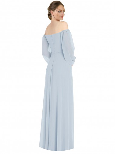 Trapèze Épaule Dénudée Mousseline Longue Formelles Robes demoiselle d'honneur / Robes de soirée