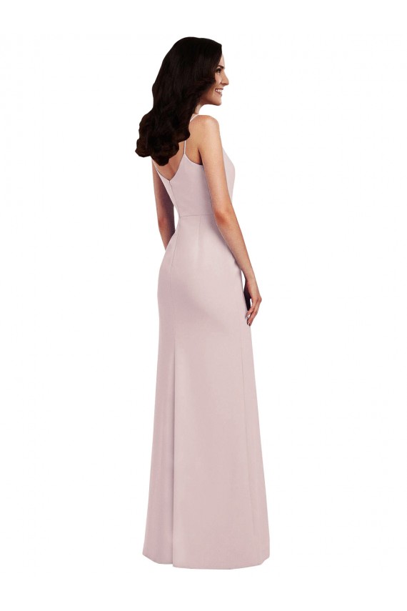 Trompette Bretelles spaghetti Crêpe Stretch Longue Formelles Robes demoiselle d'honneur / Robes de soirée / Robes de bal Pas Cher