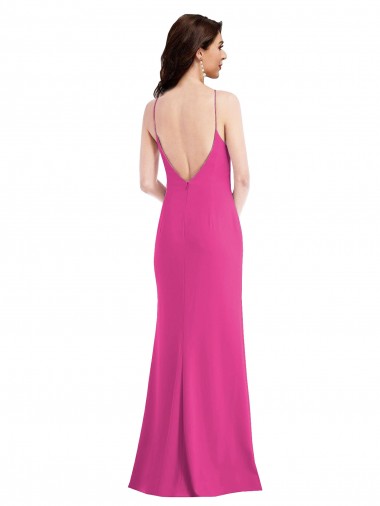 Trompette Licou Col Haut Crêpe Stretch Longue Formelles Robes demoiselle d'honneur / Robes de soirée / Robes de bal