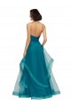 Turquoise Trapèze Sans bretelle Tulle Longue Robes demoiselle d'honneur Pas Cher