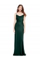 Vert Chasseur Fourreau Satiné Stretch Longue Formelles Robes demoiselle d'honneur / Robes de soirée / Robes de bal Pas Cher