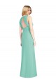 Vert de jade Sirène Col bijou Mousseline Longue Robes demoiselle d'honneur Pas Cher