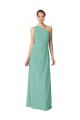 Vert de jade Trapèze Mousseline Longue Robes demoiselle d'honneur Pas Cher