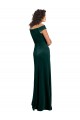 Vert foncé Trapèze Col Carré Velours Stretch Longue Formelles Robes demoiselle d'honneur / Robes de soirée / Robes de bal Pas Cher