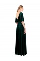 Vert foncé Trapèze Col V Velours Stretch Longue Robes demoiselle d'honneur / Robes de bal Pas Cher
