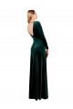 Vert foncé Trapèze Col V Velours Stretch Longue Robes demoiselle d'honneur / Robes de bal Pas Cher