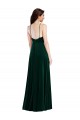 Vert foncé Trapèze Licou Col Haut Velours Stretch Longue Robes demoiselle d'honneur / Robes de bal Pas Cher