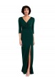 Vert foncé Trompette Col V Spandex Longue Formelles Robes demoiselle d'honneur / Robes de soirée / Robes de bal Pas Cher