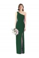 Vert foncé Trompette Mousseline Longue Robes demoiselle d'honneur Pas Cher