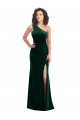 Vert foncé Trompette Velours Stretch Longue Robes demoiselle d'honneur / Robes de bal Pas Cher