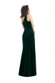 Vert foncé Trompette Velours Stretch Longue Robes demoiselle d'honneur / Robes de bal Pas Cher