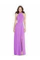 Violet Trapèze Licou Mousseline Longue Formelles Robes demoiselle d'honneur / Robes de soirée Pas Cher