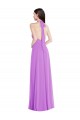 Violet Trapèze Licou Mousseline Longue Formelles Robes demoiselle d'honneur / Robes de soirée Pas Cher